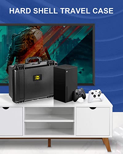 DEVASO Hard Carrying Case Compatible with Xbox Series X, Professional Deluxe Waterproof and Soft Lining Hard Case for Xbox Series X Console, Controllers, Headset and Other Accessories - color: Series X