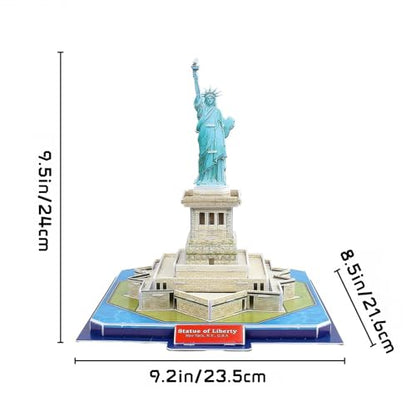 Architecture World Famous of 3D Puzzle.Build Your Own Collection of 17 Global Landmarks (Notre Dame, Colosseum) - Educational DIY Model Kit for Kids & Adults. (Statue of Liberty) - color: Statue of Liberty