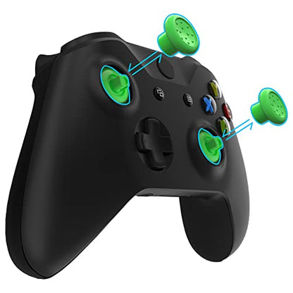 eXtremeRate ThumbsGear Xbox 컨트롤러용 교체 가능한 썸스틱 - 편안함 향상 - 그린 3가지 높이 돔형 및 오목한 그립 인체 공학적 조절 가능한 조이스틱, Xbox Seires X/S, Xbox One S/X/Elite용 - color: 초록색.