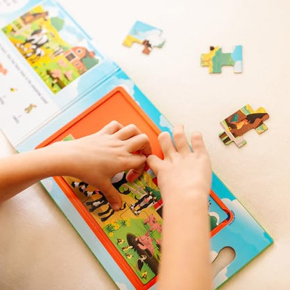 Melissa & Doug Take-Along Magnetic Jigsaw Puzzle Set – On the Farm (2 x 15 Piece) Travel Activity Toy for Preschoolers and Kids Ages 3+ - FSC Certified (Pack of 12) - size: 8.5 x 7.25 x 0.3 inches (Pack of 12), style: Farm