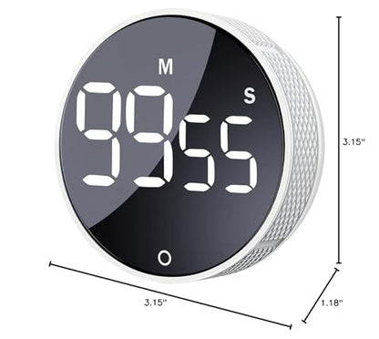 AVINIA Digital Kitchen Timers, Visual timers Large LED Display Magnetic Countdown Countup Timer for Classroom Cooking Fitness Baking Studying Teaching, Easy for Kids and Seniors White - color: White