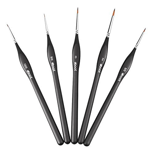 eBoot Paint Brushes Set Artist Paint Brushes Painting Supplies for Art Watercolor Acrylics Oil, 5 Pieces (Black)
