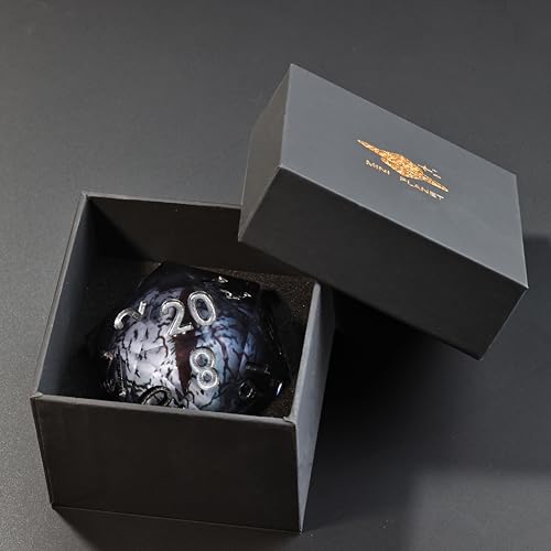 Mini Planet 50mm Chonk Sharp Edge Liquid Core Polyhedral Board Game RPG Resin D20 Dice - color: Dragon Eye Dice 2
