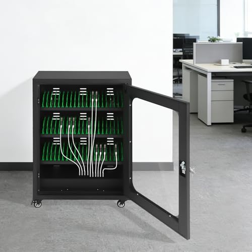 Rechargeable Mobile Phone Charging Cabinet,50 Slots Cell Phones Charging Station Portable Cellphone Charging Cart with Combination Lock, for Students and Employees, Tourists - size: 50Slots