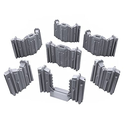 EnderToys Tall Connecting Barricade Wall Set, Terrain Scenery for Tabletop 28mm Miniatures Wargame, 3D Printed and Paintable