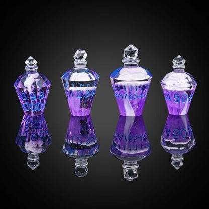 7PCS Potion DND Dice Set,Transparent Sharp Edge Dice Set D&D RPG Polyhedral Dice,for Dungeons and Dragons TTRPG Games Roleplaying Games.(Purple with White Smoke) - color: Purple With Smoke