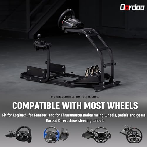 Dardoo Racing Simulator Cockpit Gaming Frame Fit for Logitech G27 G29 G920 G923,for Thrustmaster T300,for Fanatec,Adjustable Driving Steering Wheel Stand,Not Included Wheel, Pedal and Seat