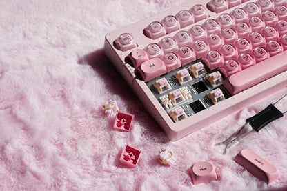 ZORNHER ZH980 Foundation Mechanical Keyboard,95% Pink Creamy Keyboard with Number Pad,Cute Jelly MOA Profile Keycaps,Silent Quiet Switches,Hot-Swappable - color: Pink Foundation, size: Silent Switch