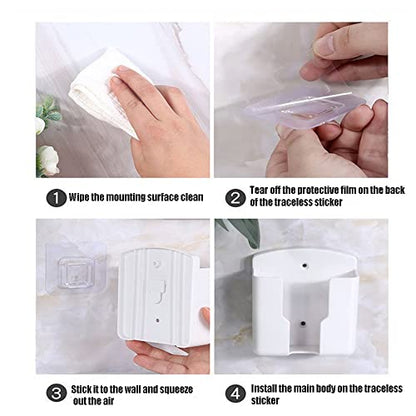 2pack Remote Control Holder,Self-Adhesive Wall Mount Phone Holder,Air Conditioner TV Remote Control Bracket,Wall-Mounted Mini Storage Box (2.67inch) - size: 2.67inch