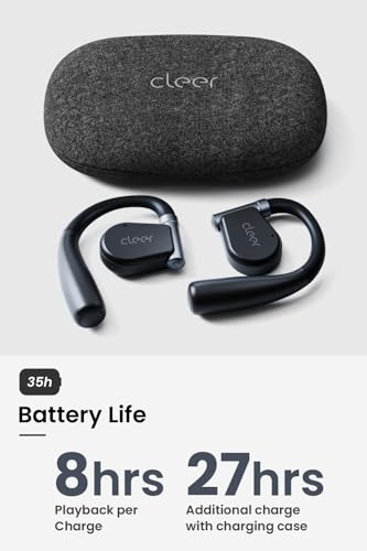 Cleer ARC II Open Ear Headphones, True Wireless Ear Buds with Dual Mic, Sweat Resistant, Multi-Point Connect, 35 Hrs Playtime, Secure Fit, Bluetooth 5.3 Earbuds with Ear Hooks, Preset EQs, Blue - color: Blue