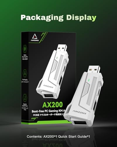 AX200 Keyboard & Mouse Adapter for PC, Nintendo Switch, Aim Assist | Compatible with Nintendo Switch 2, Supports COD, Apex Legends and more.