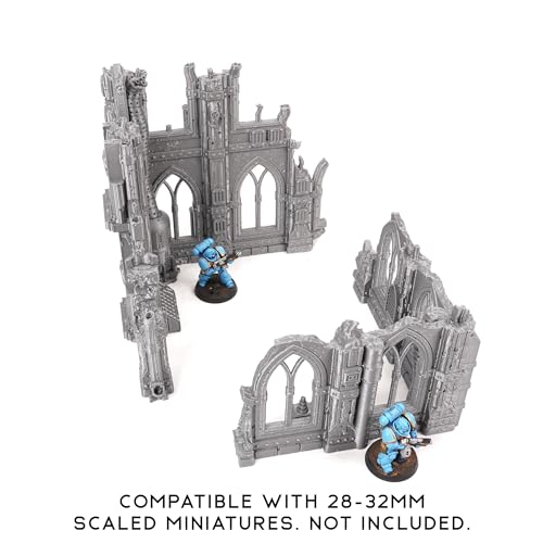 Sci-Fi Ruin Set 2 - Modular Sci-Fi Terrain for Tabletop Wargaming Competitive Ruins 28mm 32mm - style: One Set