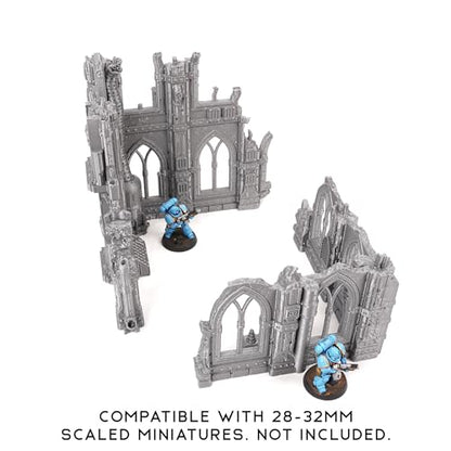 Sci-Fi Ruin Set 2 - Modular Sci-Fi Terrain for Tabletop Wargaming Competitive Ruins 28mm 32mm - style: One Set