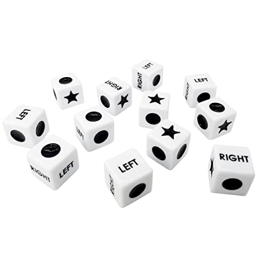 Ahoper Right Left Center Dice Only 12 Dices Prime Dice Game（ six sided ，16mm Standard Size, Easy to Grip）