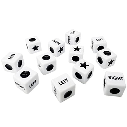 Ahoper Right Left Center Dice Only 12 Dices Prime Dice Game（ six sided ，16mm Standard Size, Easy to Grip）