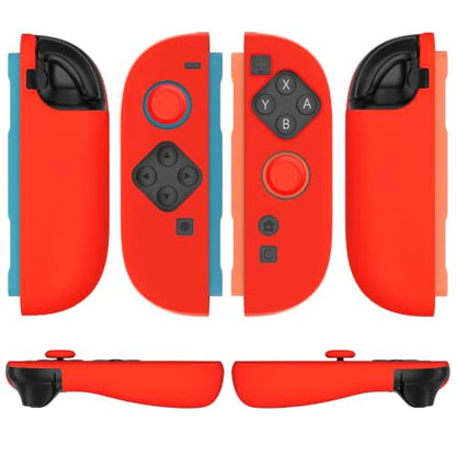 TNP JoyCon 2 Case Cover for Nintendo Switch 2 2025 - Soft Anti-Slip Silicone Protective Skin with Thumb Grip Caps Compatible with Nintendo Switch 2 Joy-Con 2 Controllers, 2 Pack (Red) - color: Red