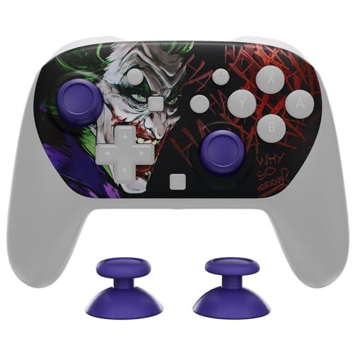 eXtremeRate DIY Replacement Faceplate Shell for Nintendo Switch 2 Pro Controller, Custom Front Housing Case, Thumbsticks and Screwdriver Tools for Switch 2 Pro Controller - Clown Hahaha - color: Clown HAHAHA