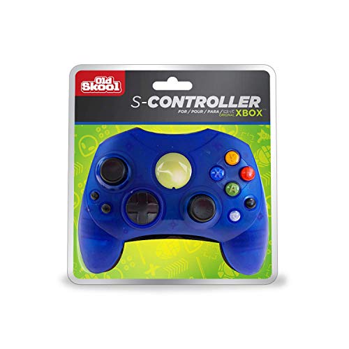 Old Skool Controller S-Type Wired Game Pad compatible with Xbox - Blue - color: Translucent Blue, size: 1 Pack