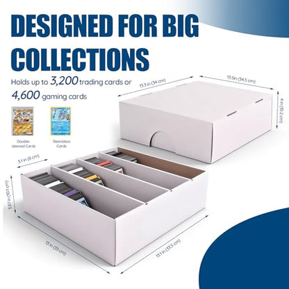 Sports Card Storage Boxes 3200 Count, Cardboard Trading Card, Large Capacity Card Cases for Baseball Cards, Sports Cards, TCG, MTG & All Trading Card Games