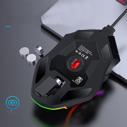 Wired Gaming Mouse, 12800DPI Ergonomic Mouse Programmable Computer mouse wired, 12 Keys Macro Definition Computer Gaming Mouse