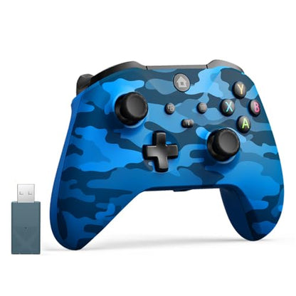 IWGAME Wireless Controller for X-BOX/PC, Hall Effect Controller Support Turbo, 2.4G Plug and Play Gaming Gamepad with 3.5mm Headphone Jack/Dual Vibration, Compatible with X-BOX One, X-BOX Series S/X, PC, IOS, Android Platforms(Camo Blue) - color: Camo blu