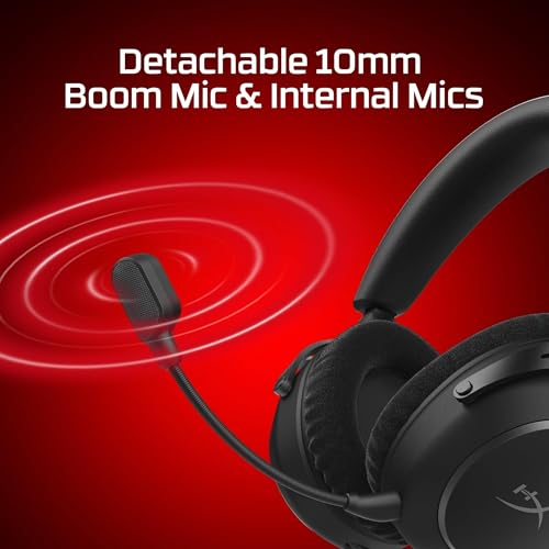 HyperX Cloud Alpha 2 – Wireless Gaming Headset with 53mm Dual-Chamber Drivers and up to 250 Hours Battery Life, RGB Base Station, Simultaneous 2.4GHz & Bluetooth - Black