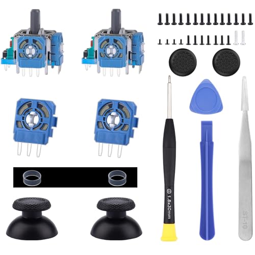 IKPEK 2 Pack Analog 3D Joysticks Replacement for PS5 Controller, Joysticks Part with Repair Screwdriver Kit for Playstation 5 DualSense Controller - color: Green - 2pcs