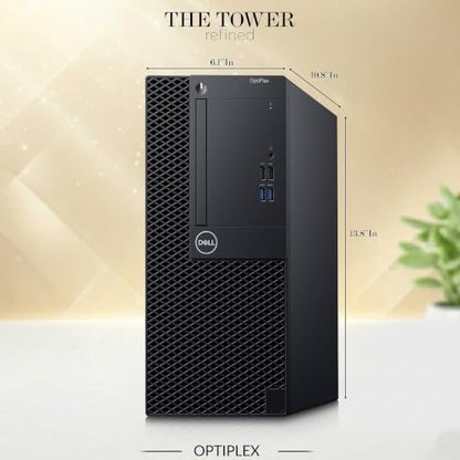 Dell Gaming Tower Desktop Computer PC – Intel Core i5-8th Gen – 32GB RAM – 1TB SSD – GTX 1050 Ti – New 24" Monitor – Keyboard & Mouse – Built-in WiFi – Windows 11 Pro (Renewed)