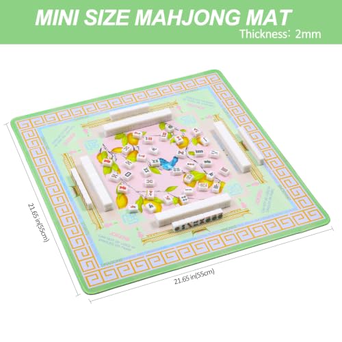 Jongyance Mini American Learning Mahjong Mat (21”x21”,Light Green), Mahjong Table Mat for Travel, Mah-jongg - color: Mini-light Green
