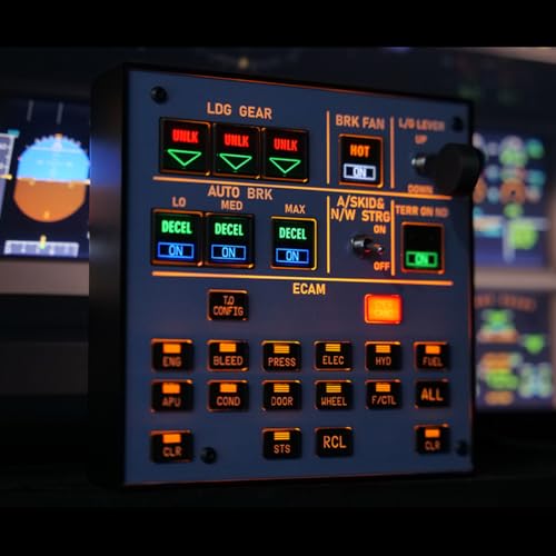 Goekhyrani Flight Simulator Control Panel, A103 A32X/A31X/A350/XECAM HOME COCKPIT Landing Gear Indicator Integrated Panel for MSFS 2020/2024 - Compatible with Fenix, FBW ini