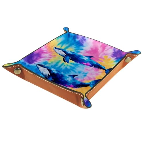 Tie Dye Whales Dice Tray Dice Rolling Tray Folding Dice Holder for Dice Games, Like RPG, DND and Other Table Games - color: Multi 8