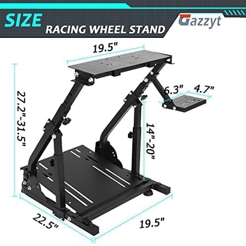 Gazzyt G29 Racing Steering Wheel Stand with Double Reinforced Arm Fit for Logitech G920 G923,for Thrustmaster T300 T300RS Foldable Ajustable Gaming Frame Without Wheel Pedal and Shifter