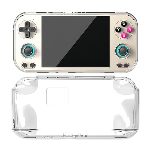 Tuvzylory Protective Case compatible with Anbernic RG476H, Clear Shockproof Handheld Game Console Cover with Ergonomic Grip for Travel & Gaming (Clear) - color: Clear