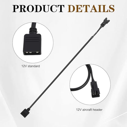 4 Pack ARGB Extension Cable, 3-Pin to SM 3-Pin Male Adapter with Adapter pin, 5V Addressable RGB Extension Cable for PC Fans and LED Strips, Motherboard Sync (0.98 FT/ 30 CM Each) - color: 5V 3pin female to male
