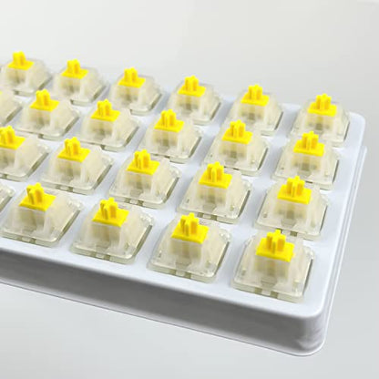 Gateron Milky Yellow Pro V2 Switches, Pre-lubed Linear 5 pin for All MX Mechanical Keyboard (72PCS, Milky Yellow Pro) - color: Milky Yellow Pro V2, size: 72pcs