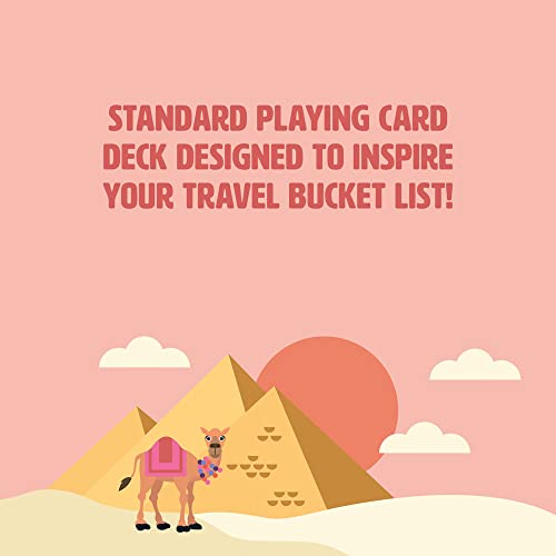 Ridley's Games: Travel Destinations Playing Cards | Full Deck of Cards with 54 Unique Travel Destinations | Travel Fun Facts on All Cards for Travel Lovers | Storage Tin Included - style: Travel Destinations Playing Cards