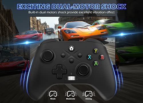 Gamrombo 2 Pack Wireless Controller Replacement for X-box One, X-box Series X|S Controller with Audio Jack & Volume Button/Turbo/Macro/Dual Shock, with 2.4GHz Adapter Black+White