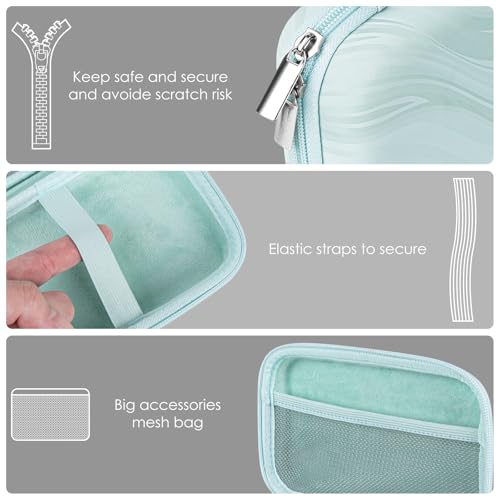 TOCCOOL Handheld Game Console Carrying Case, Protective Travel Retro Mini Game Box for Charging Cable, Earphones, Batteries and Accessories (Lake Blue) - color: Blue