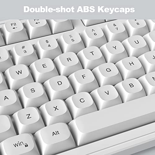 Camiysn Wire Gaming Keyboard, 7 Colorful Rainbow Backlight Classic Gaming Keyboard (White) - color: White