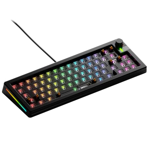Glorious Gaming - GMMK 3 PRO Barebones Custom Keyboard Kit w/Knob, Custom Modular Aluminum Body & Gasket System, Hotswappable 65% Compact Keyboard, Sound Dampening Foam, Aluminum Switch Plate(Black) - color: Black, size: Compact, style: GMMK 3 Pro