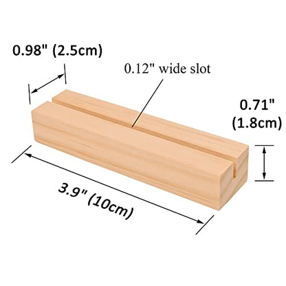 WILLOWDALE 12Pcs Wedding Place Card Holders for Table, Table Number Holders | Acrylic Table Numbers Holders for Wedding Reception, Picture & Photo Holder Wood Display Stand for Home and Party Decoration - size: 12pcs 3.9" Rectangle