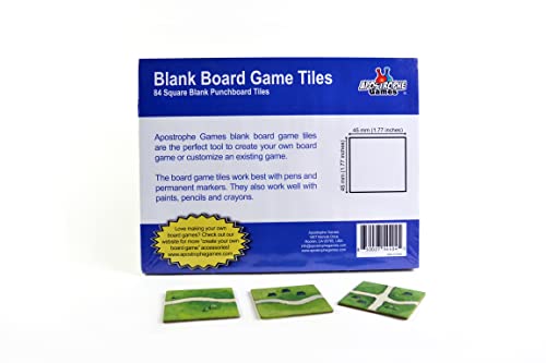 Square Board Game Tiles, 84 Large Blank Pieces for DIY Custom Game Design | Same size as Carcassonne tiles. Build personalized tabletop games with durable blank square tiles.