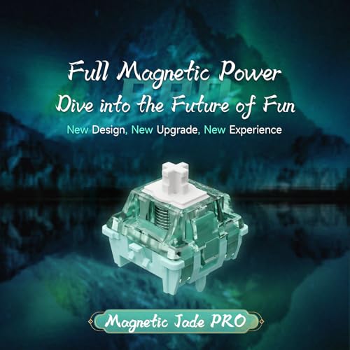 GATERON Magnetic Jade Pro Linear HE Keyboard Switches(70PCS) | Linear,Factory Pre-lubed,Freely Setting Pre-Travel,20mm Longer Spring,compatible for Magnetic Gaming Keyboard - size: 70PCS