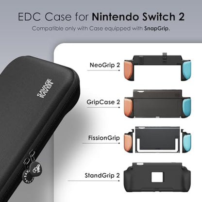 SAVAGE RAVEN by Skull & Co. Every Day Slim Carrying Case for Nintendo Switch 2: Portable Hard Shell Protective, Gaming Console Protection Case- Denim - color: EDC-Denim