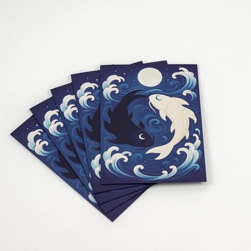 MTG Sleeves by Arcanum Industries, 103 Matte Card Sleeves for Magic The Gathering & TCG - Premium Shuffle Feel & Borderless Art with Black Interior (Spirit Koi)