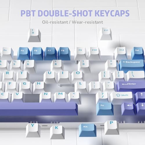 RK ROYAL KLUDGE R75 Mechanical Keyboard Wired with Volume Knob, 75% Custom Gaming Keyboard Gasket Mount RGB Backlit with Software, Cherry Profile, Hot Swappable Silver Switch, PBT Keycaps - color: purple