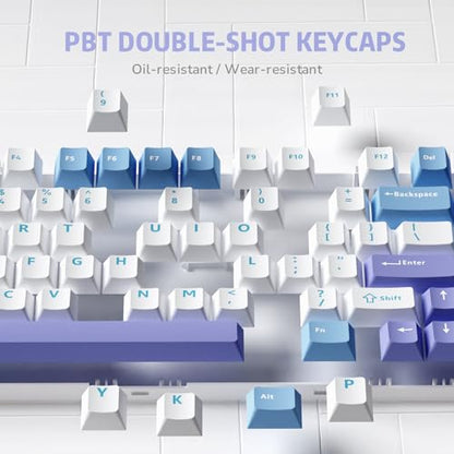 RK ROYAL KLUDGE R75 Mechanical Keyboard Wired with Volume Knob, 75% Custom Gaming Keyboard Gasket Mount RGB Backlit with Software, Cherry Profile, Hot Swappable Silver Switch, PBT Keycaps - color: purple