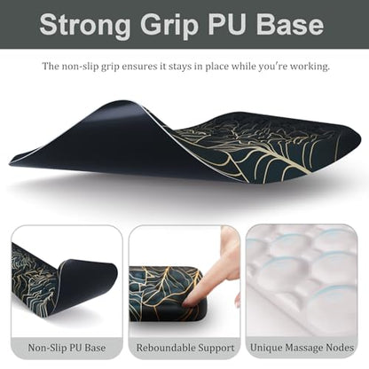 Ospelelf Keyboard Wrist Rest Ergonomic Mouse Pad with Wrist Rest Support Wrist Rest for Computer Keyboard, Green - color: Green Leaf