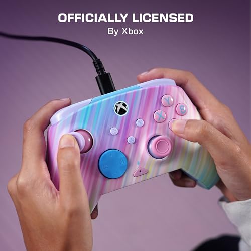 Turtle Beach Rematch Advanced Wired Gaming Controller for Xbox & PC | Xbox Series X|S, Xbox One, PC, 2 Remappable Buttons, Hall-Effect Triggers, Audio Controls, Glows-in-the-Dark, Cotton Candy - color: Cotton Candy