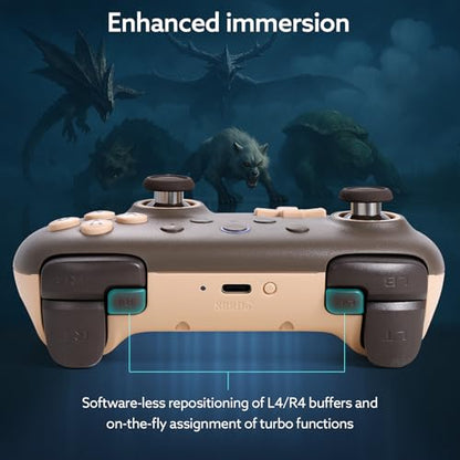 8Bitdo Ultimate 2C Wireless Controller (Brownie) - 1000Hz Polling | For Windows PC & Android, Hall Effect Joysticks & Triggers, Remappable L4/R4 Bumpers, Special Edition Colors - color: Special Edition-Brownie